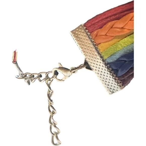 Multicolor Love Infinity Charm Bracelet With Heart Pendant & Adjustable Chain Fo - Picture 4 of 6